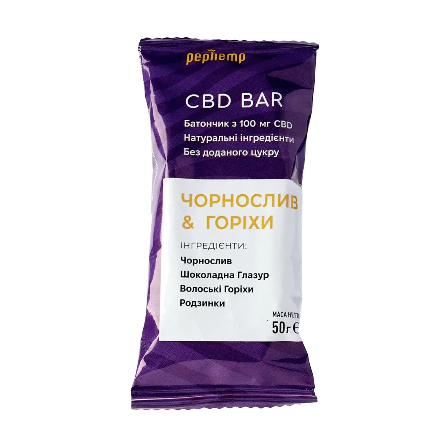 Батончик Pephemp CBD Bar Чорнослив та горіхи, 50 г
